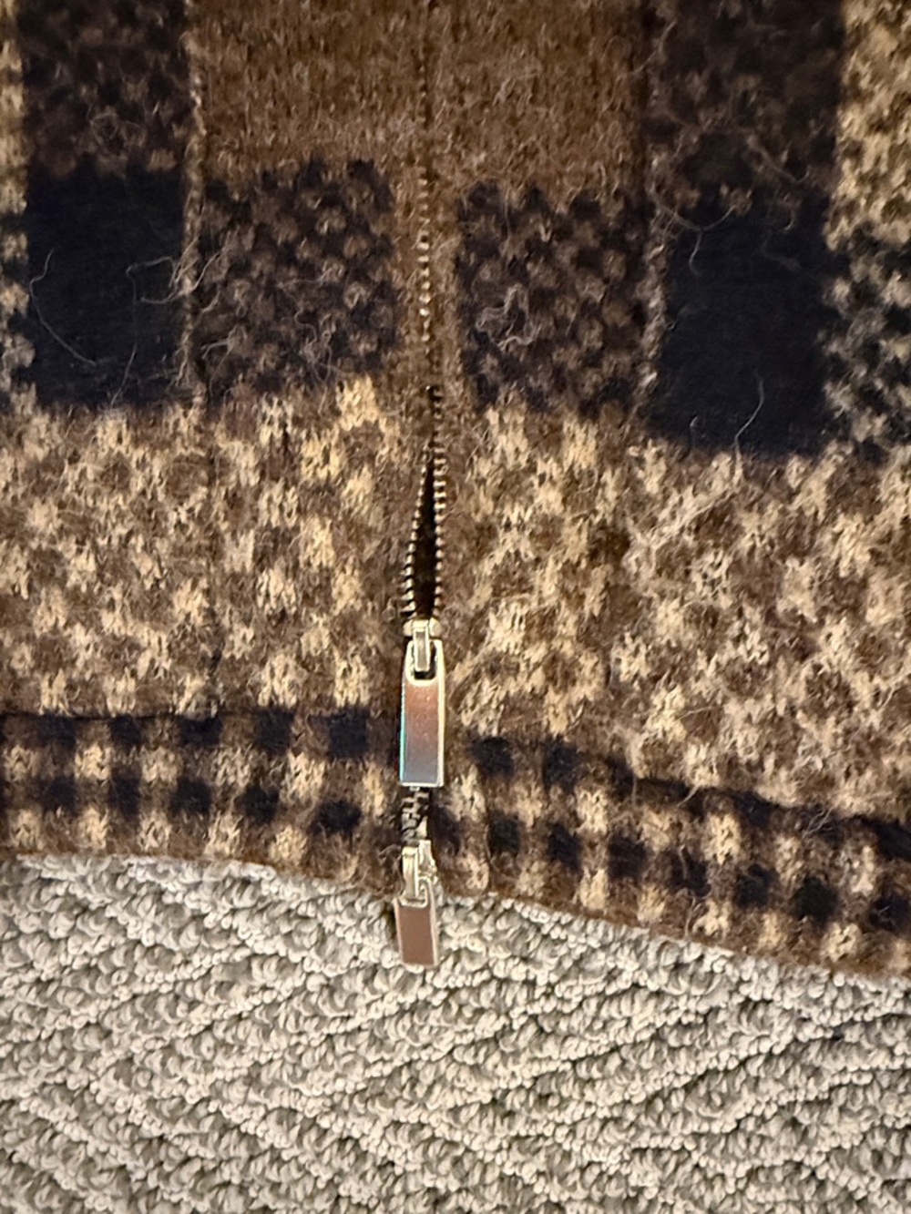 Zara half zip brown plaid sweater S - Picture 3 of 8